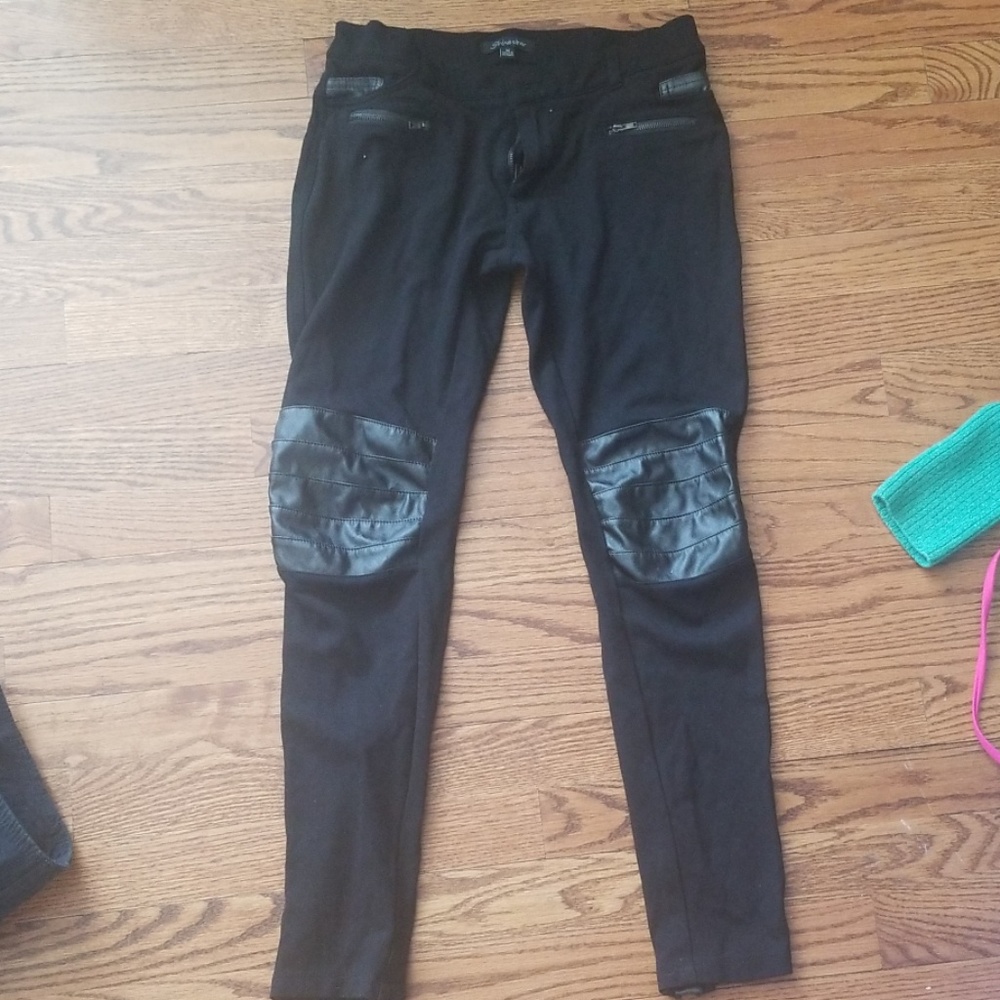 Shine star pants medium leather accent